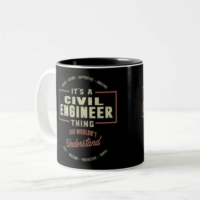Civil Engineer Two-Tone Coffee Mug (Front Left)