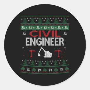 Civil Engineer Ugly Engineering Classic Round Sticker