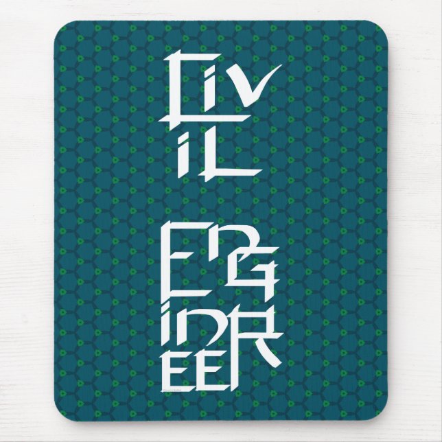 Civil Engineer White Character Mouse Pad (Front)
