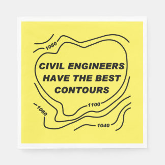 Civil Engineer Yellow Contours Napkin