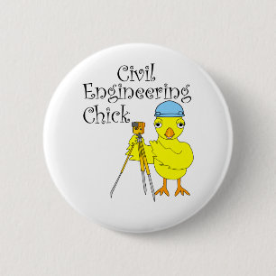 Civil Engineering Chick 2 Inch Round Button