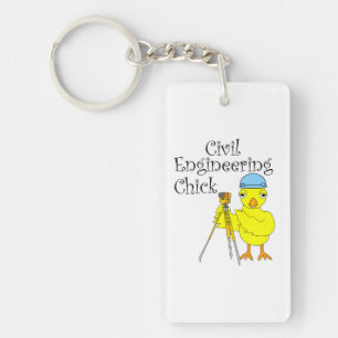Civil Engineering Chick Keychain