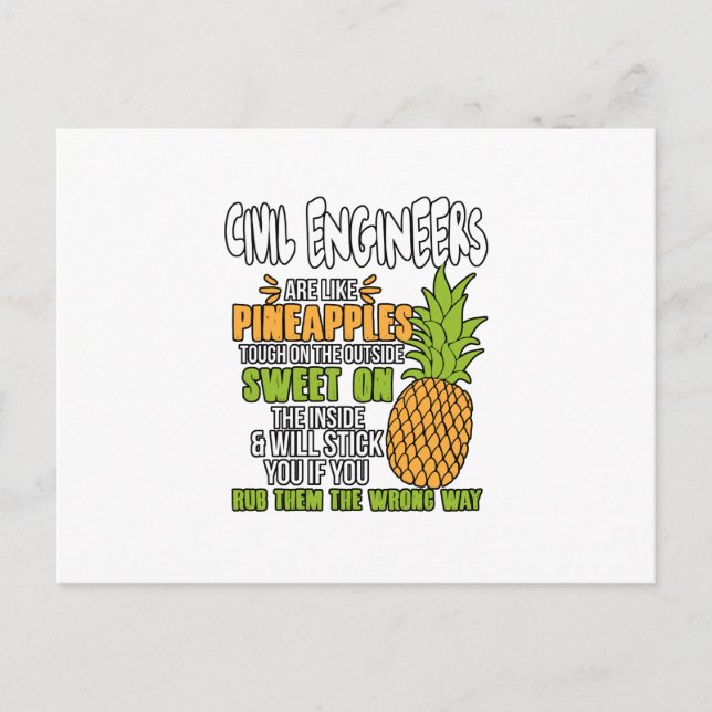 Civil Engineers Are Like Pineapples. Announcement Postcard (Front)