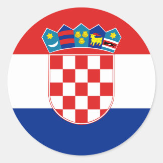 Civil Ensign Of Croatia, Croatia flag Classic Round Sticker