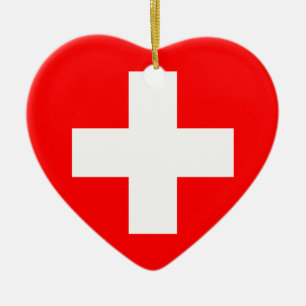 Civil Ensign Of Switzerland, Sweden flag Ceramic Ornament