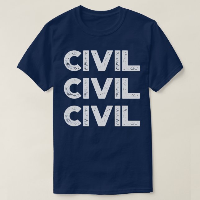 Civil Vintage Retro White T-Shirt (Design Front)