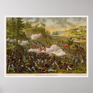 Civil War Battle of Chickamauga by Kurz & Allison Poster