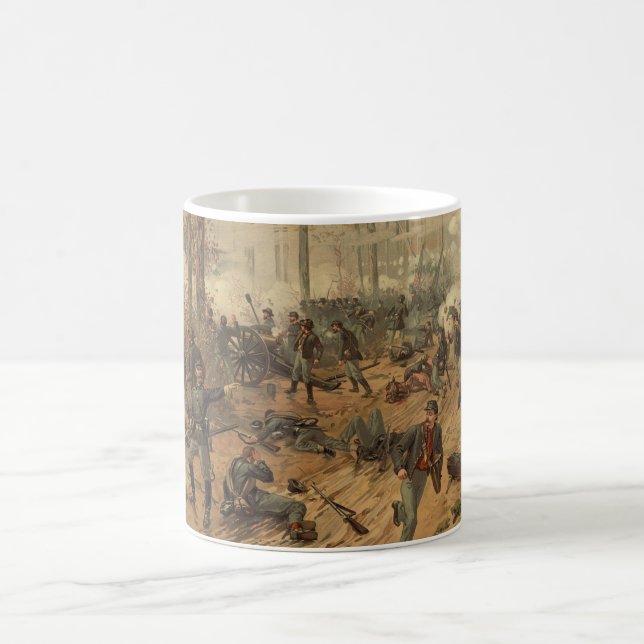Civil War Battle of Shiloh by Thur de Thulstrup Coffee Mug (Center)