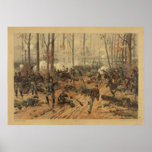 Civil War Battle of Shiloh by Thur de Thulstrup Poster