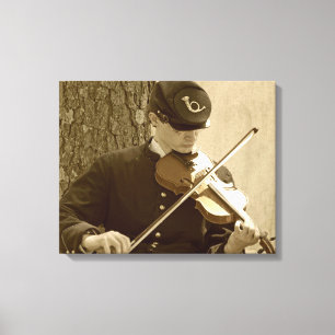 Civil War Fiddle Player Canvas Print