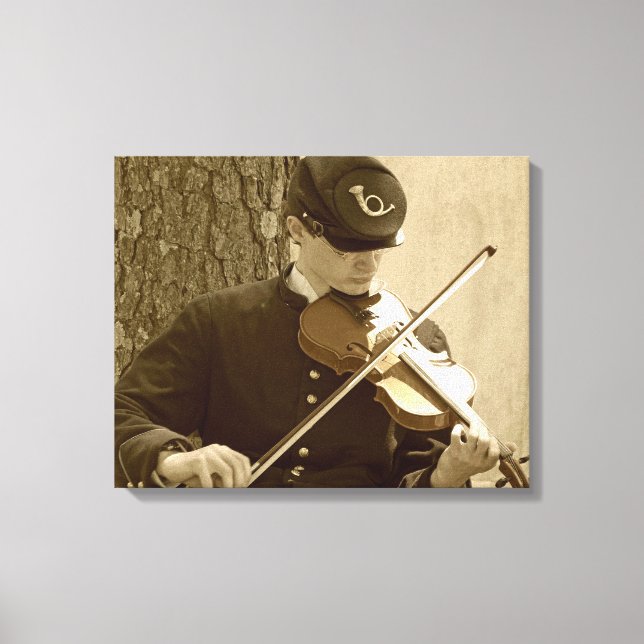Civil War Fiddle Player Canvas Print (Front)