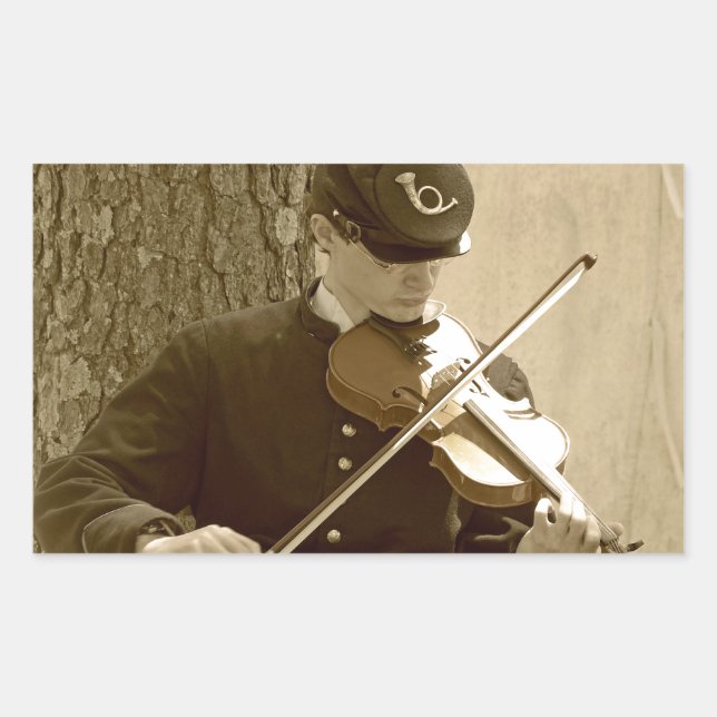 Civil War Fiddle Player Sticker (Front)