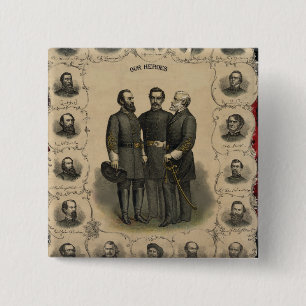Civil War Heroes 2 Inch Square Button