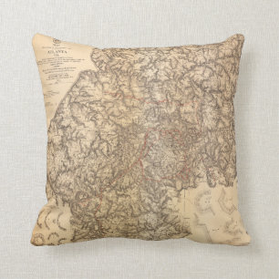 Civil War Map Atlanta Georgia July 19-Aug 26 1864 Throw Pillow