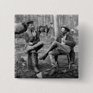 Civil War Pipes, 1864 2 Inch Square Button