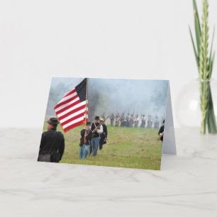 Civil War Reenactment - Flag Boy - Greeting Card