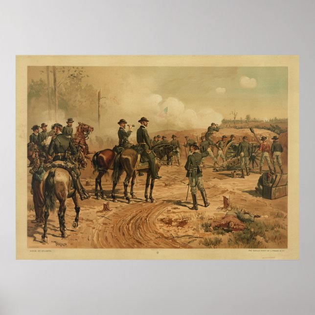 Civil War Siege of Atlanta by Thure de Thulstrup Poster (Front)