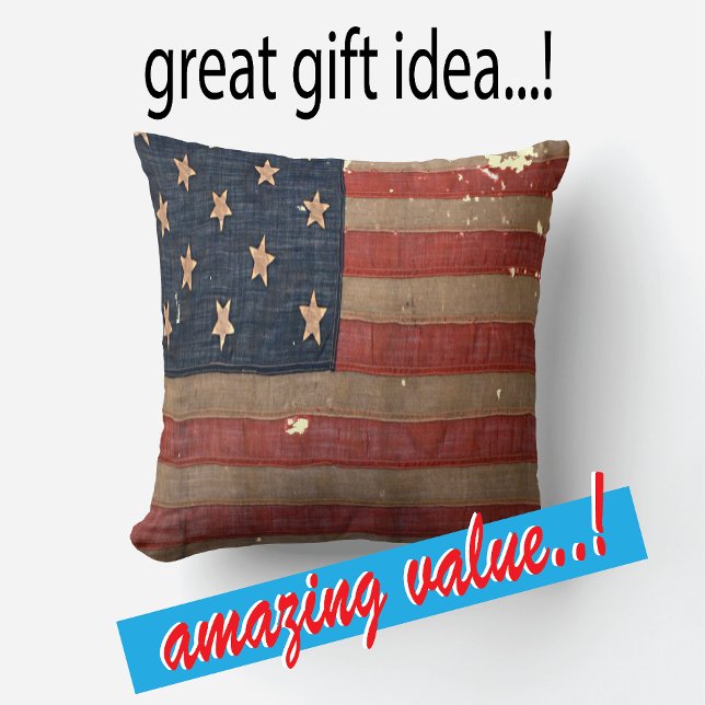 Civil War Union Awesome Charming Flag Throw Pillow (Creator Uploaded)