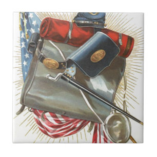 Civil War US Flag Bayonet Canteen Tile