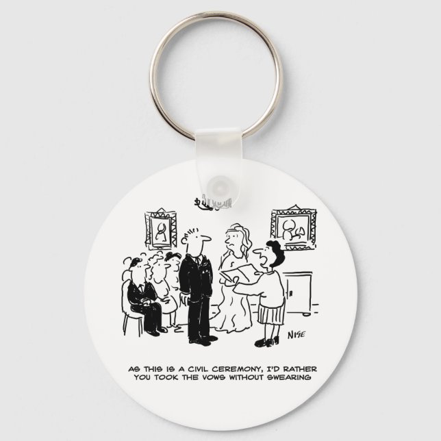 Civil Wedding Ceremony at a Registry Office Keychain (Front)