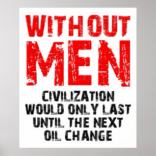 Civilization Without Men Funny Poster