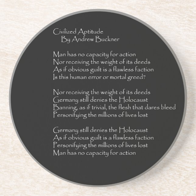 "Civilized Aptitude" Coaster (Front)