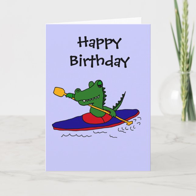 CJ- Funny Gator Kayaking Card (Front)