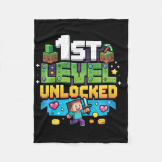 Ck To School 1st Grade Boys Gamer First Day Of Fir Fleece Blanket