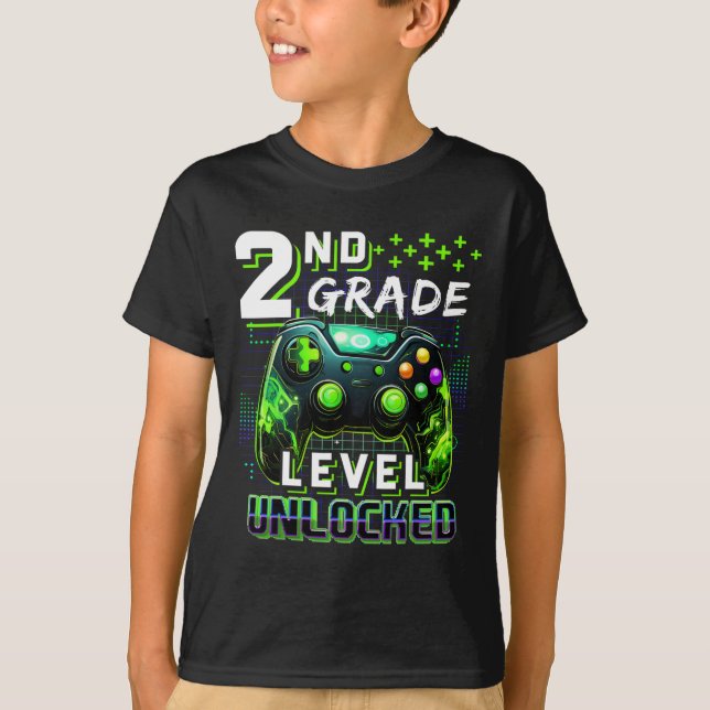 Ck To School 2nd Grade Boys Gamer First Day School T-Shirt (Front)