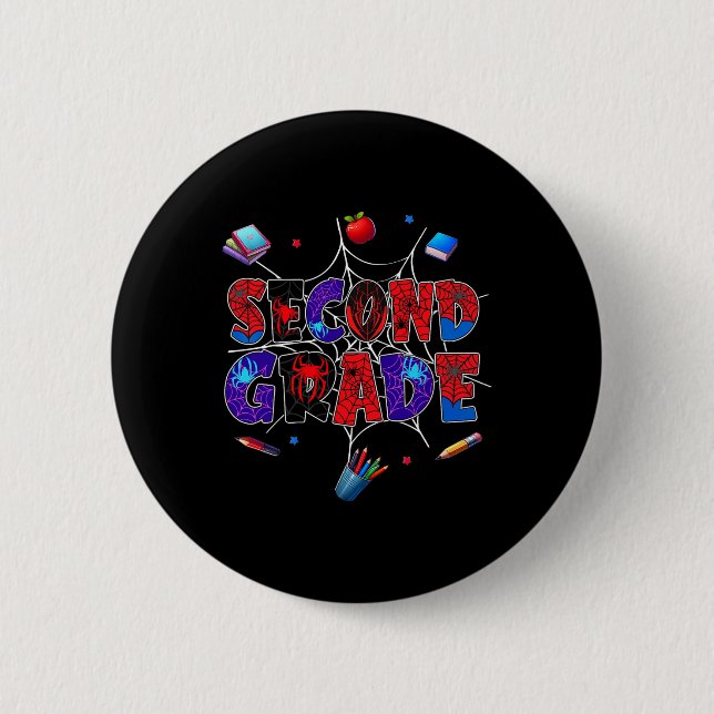 Ck To School 2nd Grade Boys Gamer First Day Second 2 Inch Round Button (Front)