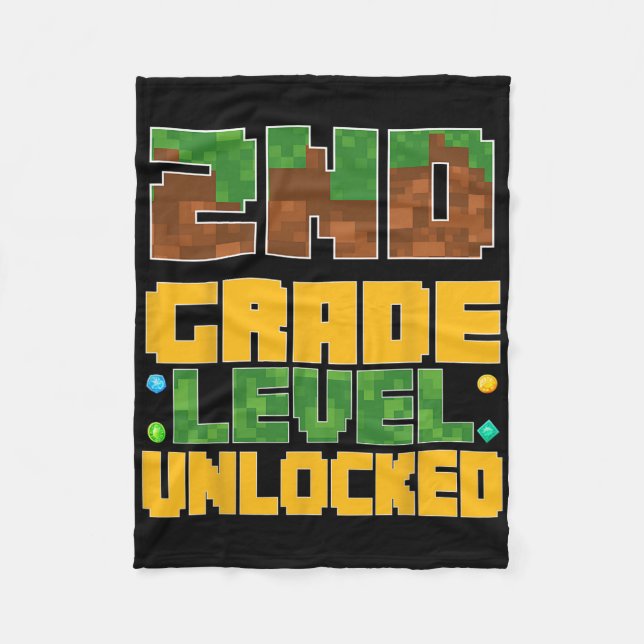 Ck To School 2nd Grade Boys Gamer First Day Second Fleece Blanket (Front)