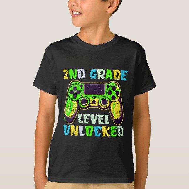 Ck To School 2nd Grade Boys Gamer First Day Second T-Shirt (Front)