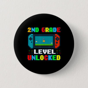 Ck To School 2nd Grade Level Unlocked Gamer Kids B 2 Inch Round Button