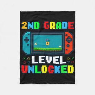 Ck To School 2nd Grade Level Unlocked Gamer Kids B Fleece Blanket