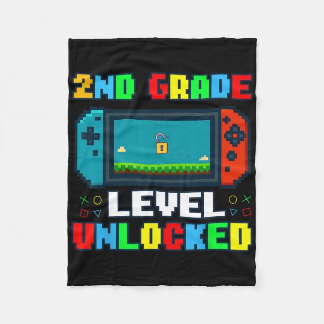 Ck To School 2nd Grade Level Unlocked Gamer Kids B Fleece Blanket (Front)