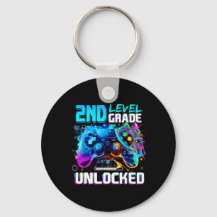Ck To School 2nd Grade Level Unlocked Gamer Kids B Keychain