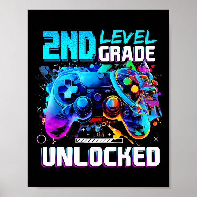 Ck To School 2nd Grade Level Unlocked Gamer Kids B Poster (Front)