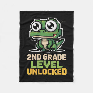 Ck To School 2nd Grade Lizard Gamer Second Level U Fleece Blanket