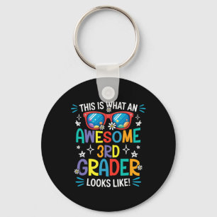 Ck To School 3rd Grade Awesome Third Grader Looks Keychain