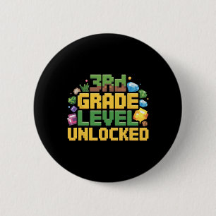 Ck To School 3rd Grade Boys Gamer First Day Of Thi 2 Inch Round Button