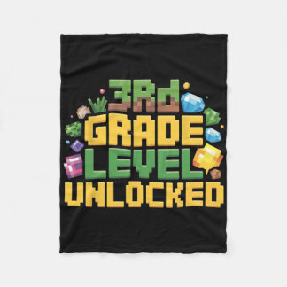 Ck To School 3rd Grade Boys Gamer First Day Of Thi Fleece Blanket