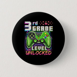 Ck To School 3rd Grade Boys Gamer First Day School 2 Inch Round Button