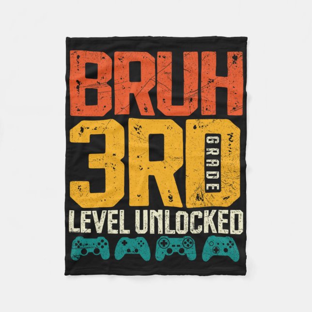 Ck To School 3rd Grade Boys Gamer First Day School Fleece Blanket (Front)