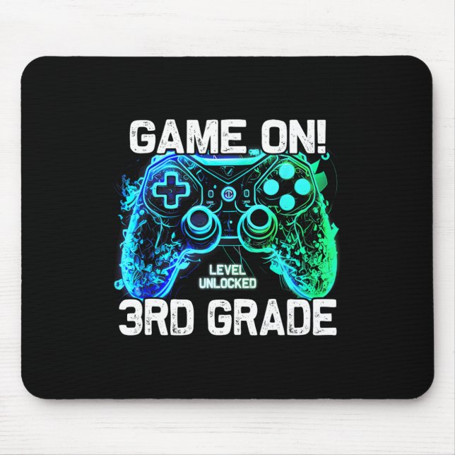 Ck To School 3rd Grade Boys Gamer First Day School Mouse Pad (Front)