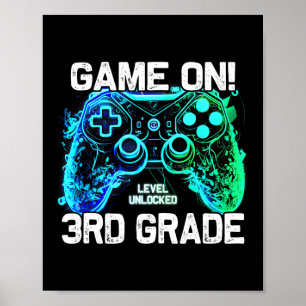 Ck To School 3rd Grade Boys Gamer First Day School Poster