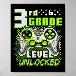 Ck To School 3rd Grade Boys Gamer First Day School Poster