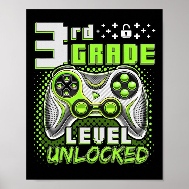 Ck To School 3rd Grade Boys Gamer First Day School Poster (Front)