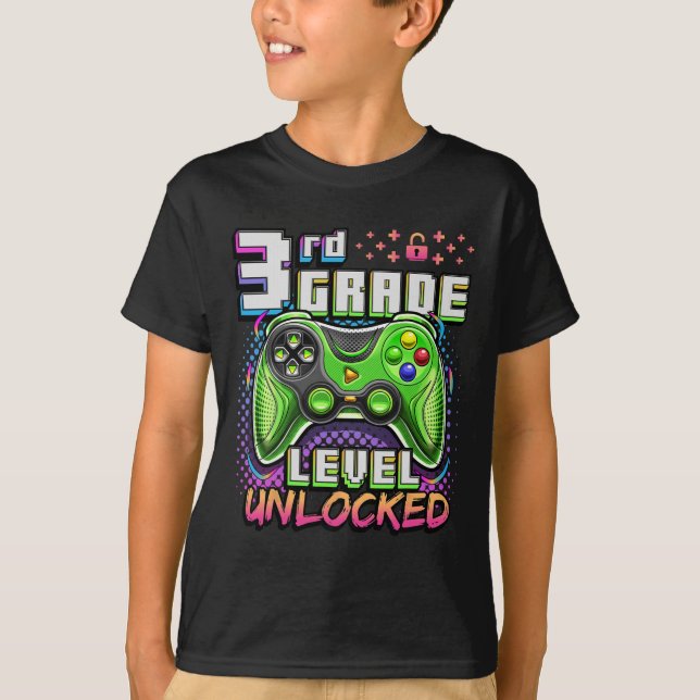 Ck To School 3rd Grade Boys Gamer First Day School T-Shirt (Front)