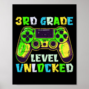 Ck To School 3rd Grade Boys Gamer First Day Third  Poster