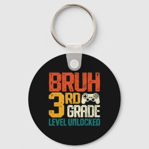 Ck To School 3rd Grade Gamer Bruh 3rd Grade Level  Keychain